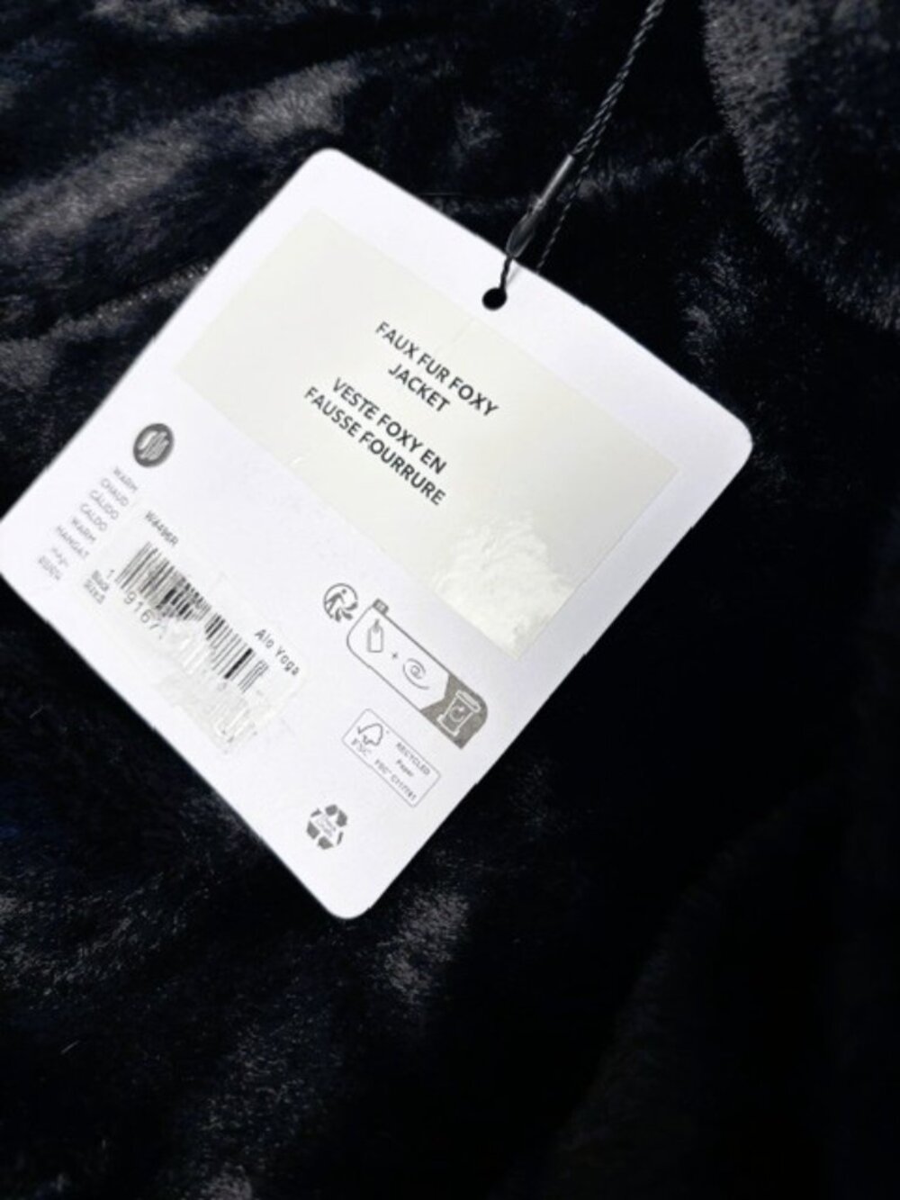 Alo Yoga Faux Fur Foxy Jacket Black Detachable Hood S NWT - Picture 13 of 14